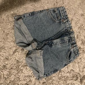 Zara high waisted mom jean shorts